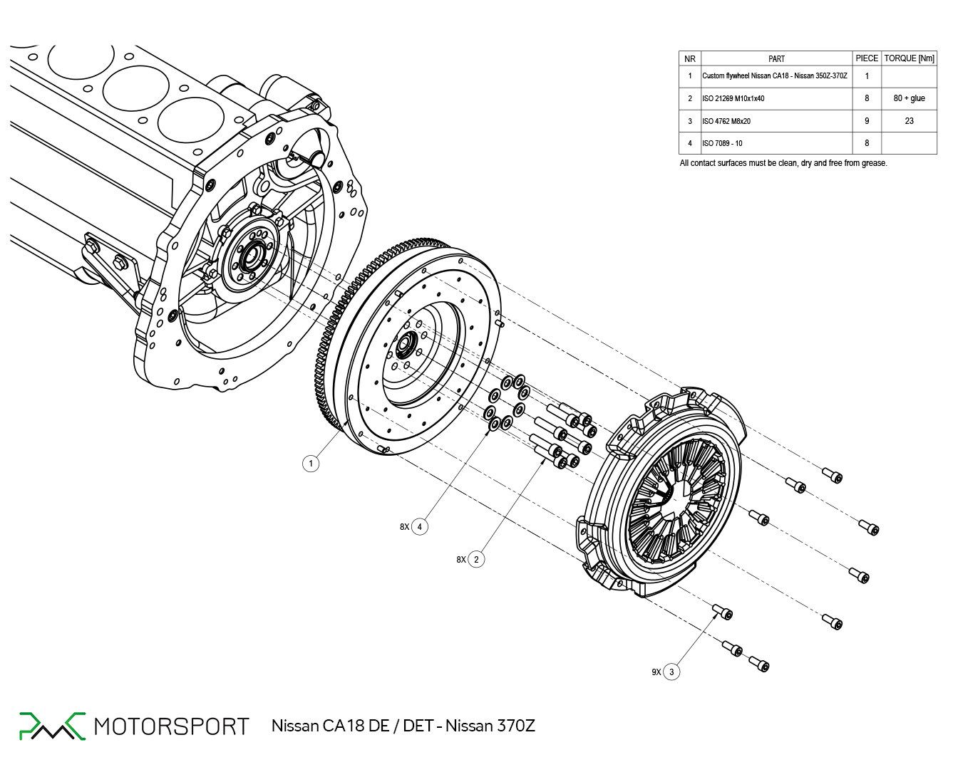 Nissan CA18 ca18de ca18det Nissan 370Z Z34 flywheel