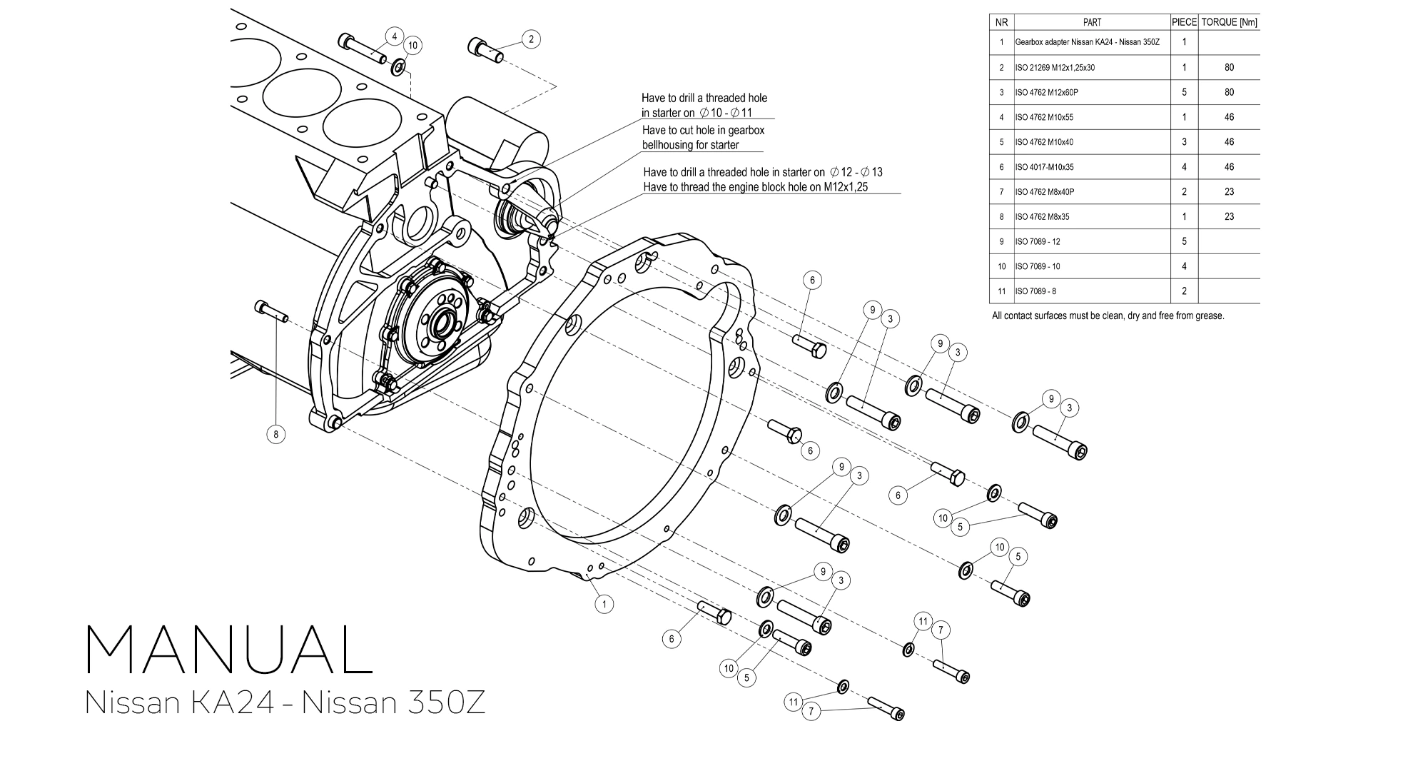 Nissan ka24 - nissan 350z cd009 gearbox adapter