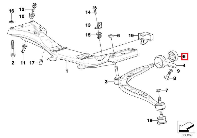 Poliuretanowa tuleja stabilizatora przedniego BMW Seria 7 E32 - 80ShA B0064208