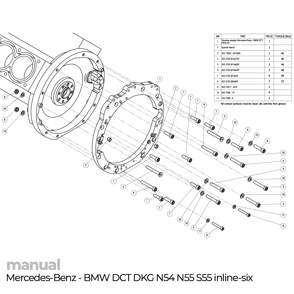 szlifowanie dzwonu skrzyni biegów zf adapter pmc mercedes Benz zf5
