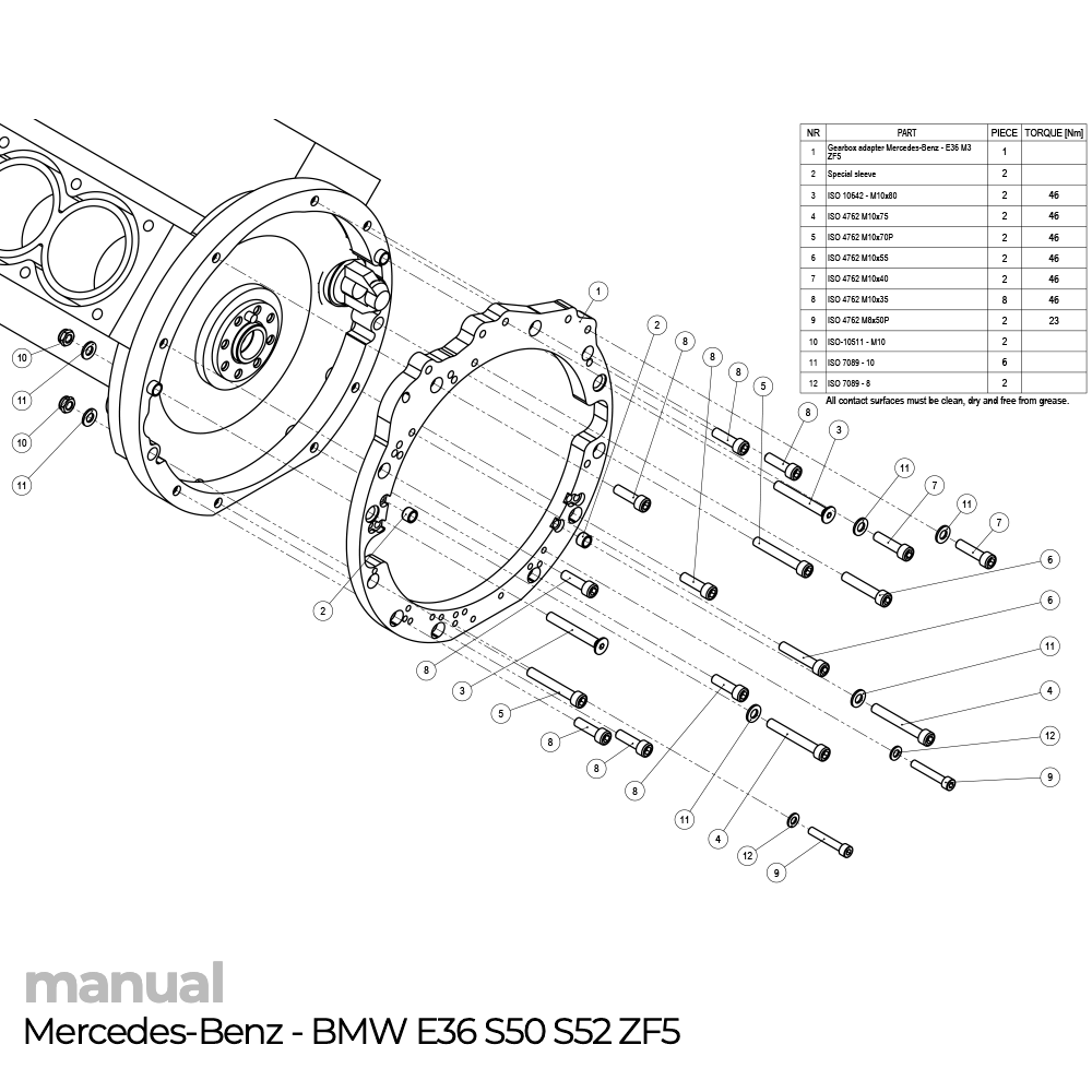 szlifowanie dzwonu skrzyni biegów zf adapter pmc mercedes Benz zf5