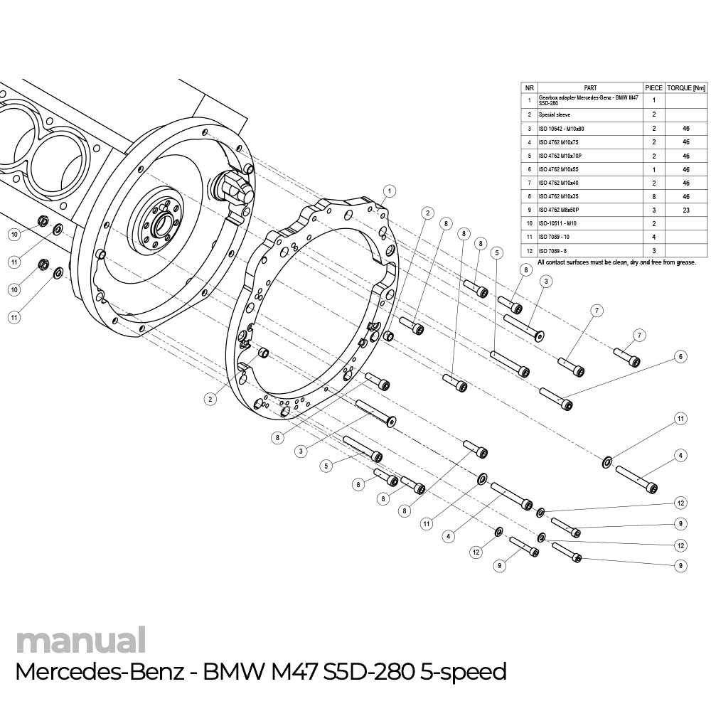 szlifowanie dzwonu skrzyni biegów zf adapter pmc mercedes Benz zf5