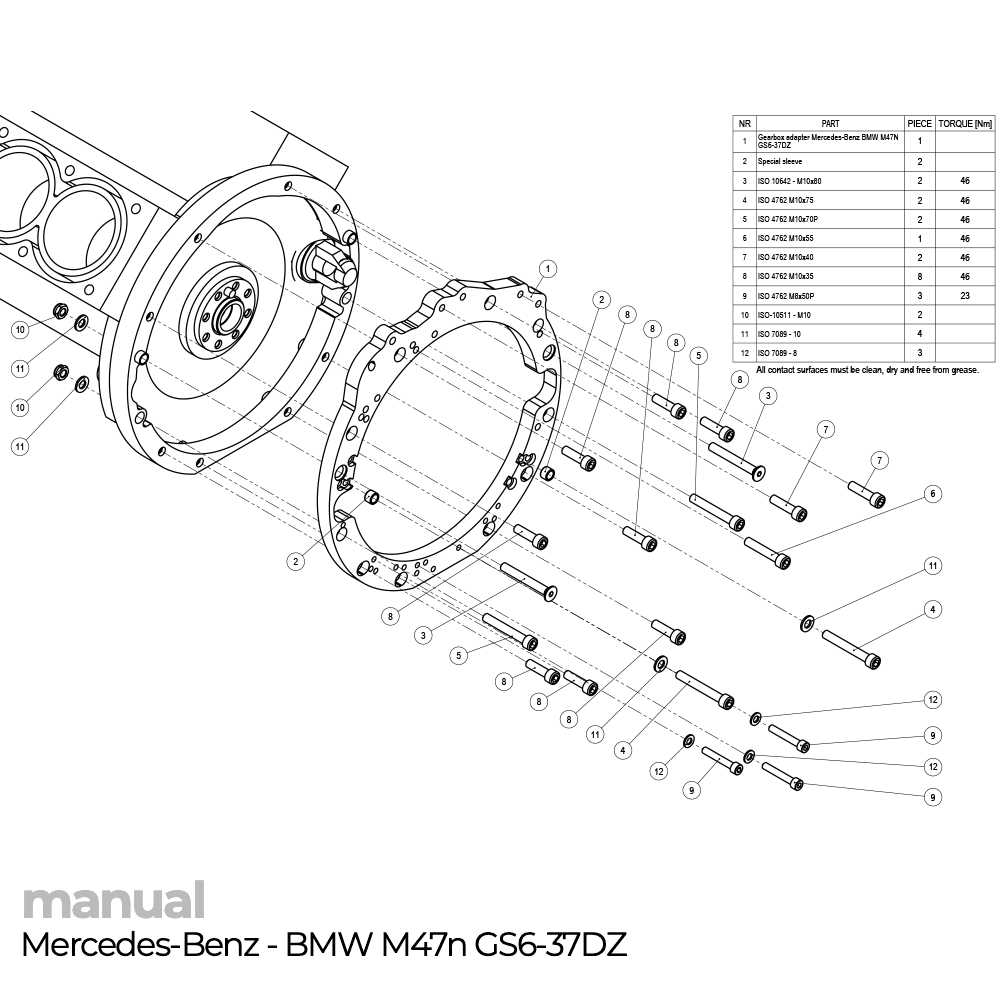 szlifowanie dzwonu skrzyni biegów zf adapter pmc mercedes Benz zf5