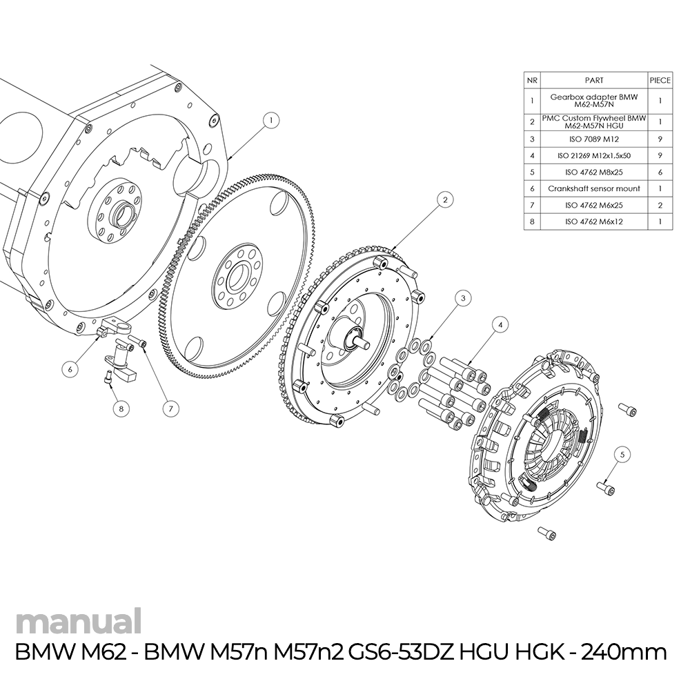 montaż skrzyni biegów zf6 gs6-53dz 3.0 e60 e90 BMW M60 M62 adapter pmc