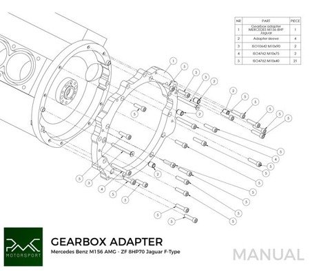 Adapter Kit Mercedes-Benz M156 - Jaguar Diesel ZF 8HP70 