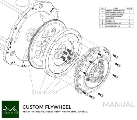 Flywheel Nissan RB - Nissan 350Z Z33 370Z Z34 CD009 - 250mm / 9.84"