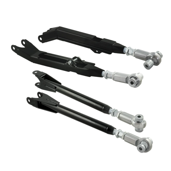 Stage 2 Set bracci oscillanti in acciaio regolabili per BMW E46 – terminali Uniball 95kN (nero)