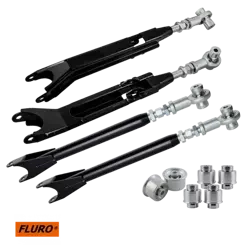 Stage 3 Conjunto de braços de controlo ajustáveis + buchas de alumínio para BMW E36 – Uniball (preto)