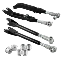 Stage 3 Jeu de bras de suspension réglables + bagues en aluminium pour BMW E36 – Uniball 95 kN (noir)