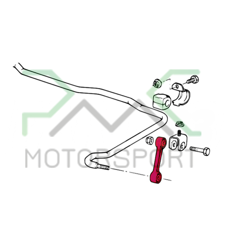 Aluminum rear sway bar links BMW E23 E24 E28 E30 E36 - 80mm / 3,15" - 80ShA