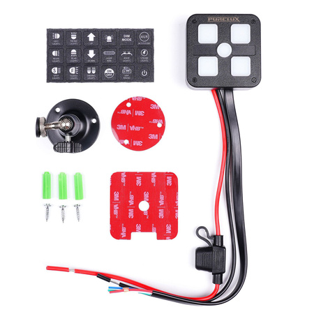 Schalttafel mit 4x Purelux Mini-Dashboard-Controller, 10–30 V