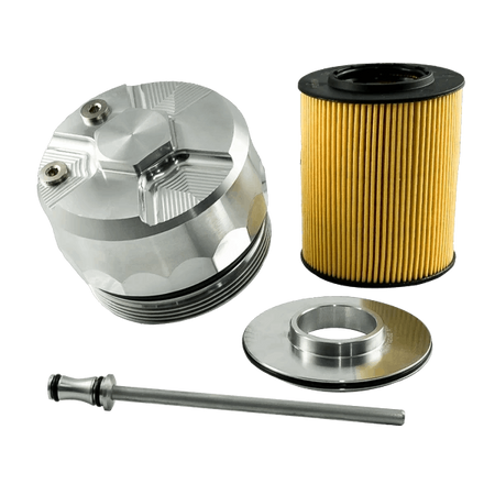 Tapa de Aluminio del Filtro de Aceite para BMW M52 M54 M56 con Dos Puertos para Sensores