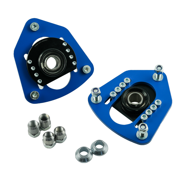 thumbnail interactive-video image 1 of Silver Project Camber Plates – For BMW E30, E34, E28, E24 – Black, +/-3° Adjust 1 of 3