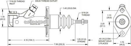 Master cylinder WILWOOD 260-6087 0.625"