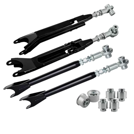 Stage 3 Verstellbarer Querlenkersatz + Aluminiumbuchsen für BMW E46 – Uniball (Schwarz)