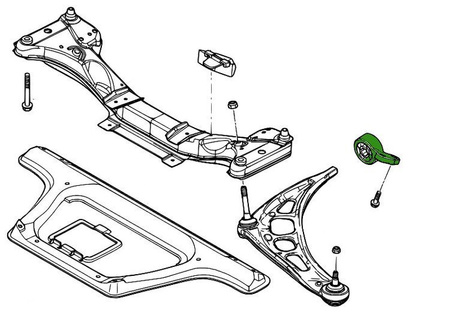Silentblocs réglables "lollipop" pour support de bras de suspension BMW E46 Uniball