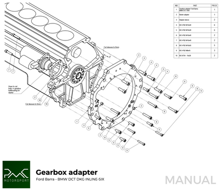 Kit de embreagem Ford Barra - BMW DCT DKG Getrag GS7D36SG N54 N55 S55