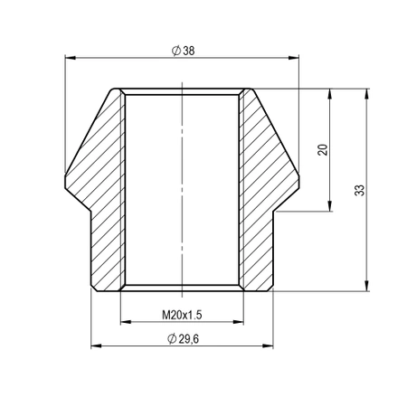 Bussola Filettata M20x1,5 (Interno destro)