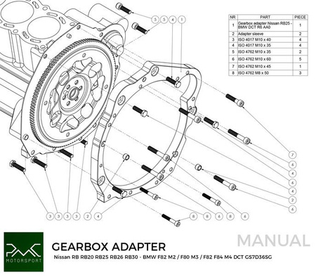Nissan RB - BMW DCT DKG GS7D36SG / N54 GS6-53BZ Gearbox Adapter