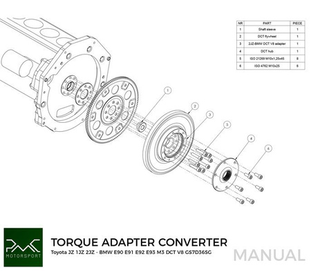 Flywheel Toyota UZ - BMW DCT DKG GS7D36SG S65 V8