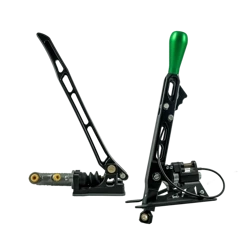 Black Edition Freno de mano hidráulico - 0.750" (invertido) + PRO H Short Shifter para caja de cambios BMW - Pomo Largo Verde