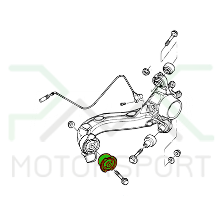 Aluminiowe tulejki wahacza wzdłużnego BMW E36 E46 nr.4 Uniball