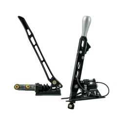 Freno a mano idraulico Black Edition - 0.750" + Short Shifter PRO H per cambi BMW - Lungo Argento